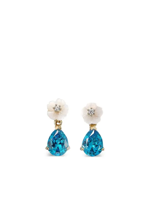 Anabela Chan 14K yellow gold and 18K gold vermeil Orchard blue spinel earrings