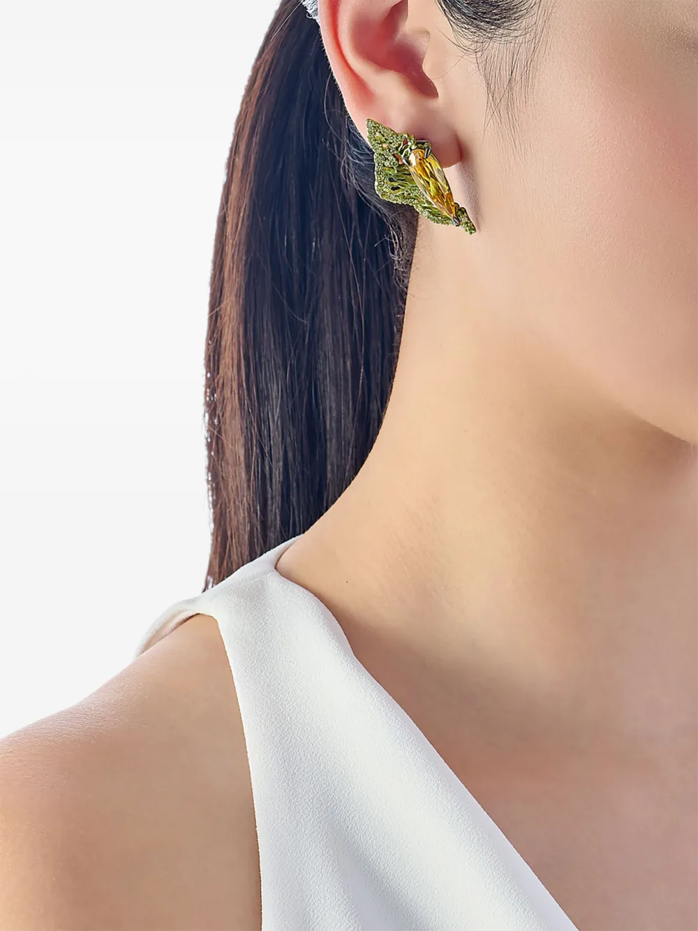 Anabela Chan 14k Yellow Gold And 18k Gold Vermeil Halia Citrine And Diamond Earrings In Gold