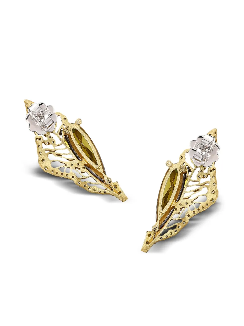 Anabela Chan 14k Yellow Gold And 18k Gold Vermeil Halia Citrine And Diamond Earrings In Gold