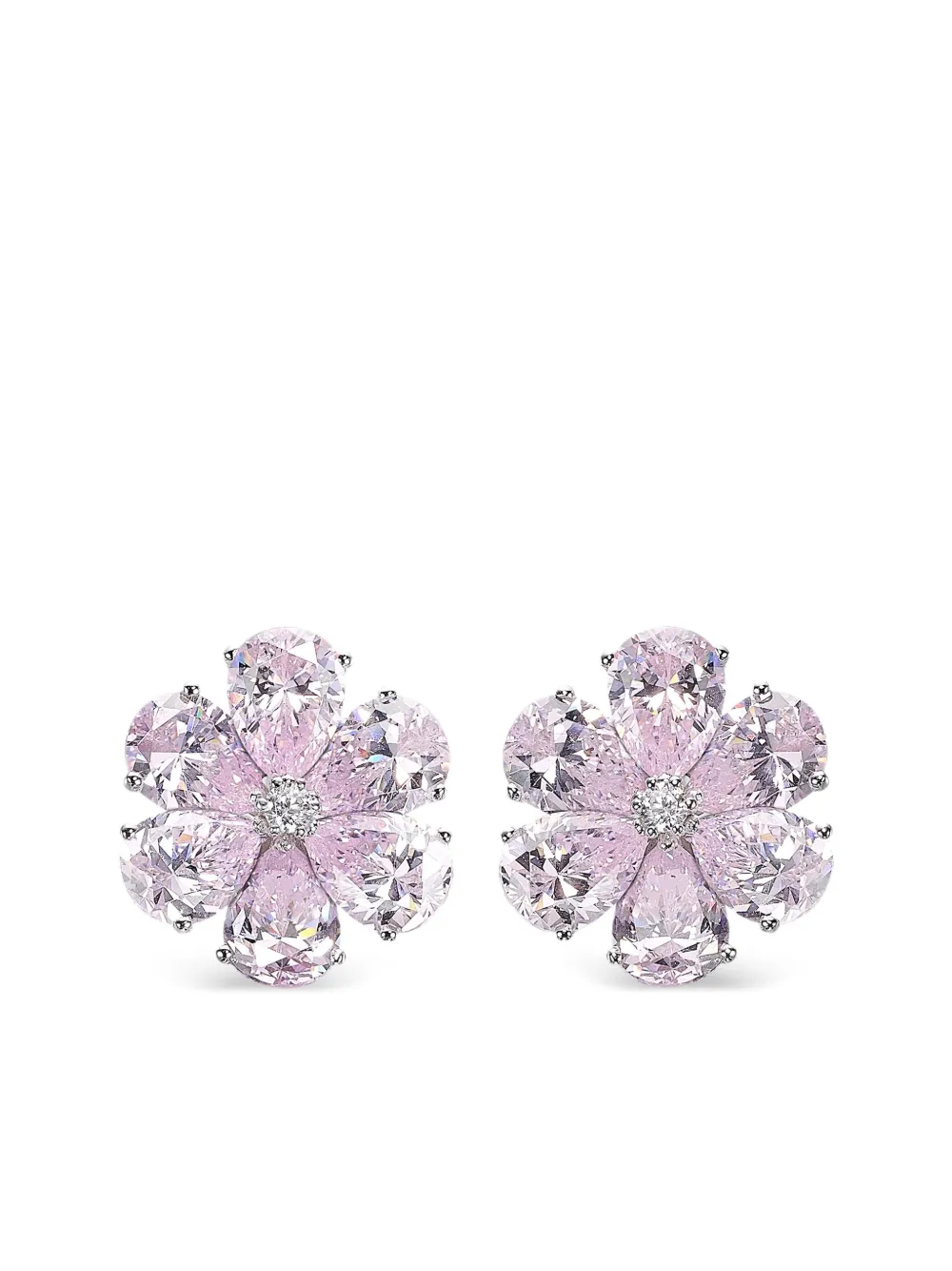 18K white gold Marguerite Daisy diamond earrings