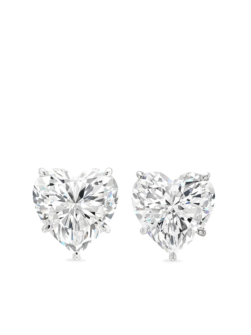 Anabela Chan 18k White Gold Heart Diamond Earrings In Metallic