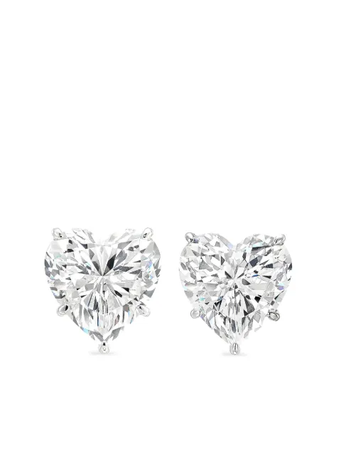 Anabela Chan 14K white gold and rhodium vermeil Heart diamond earrings