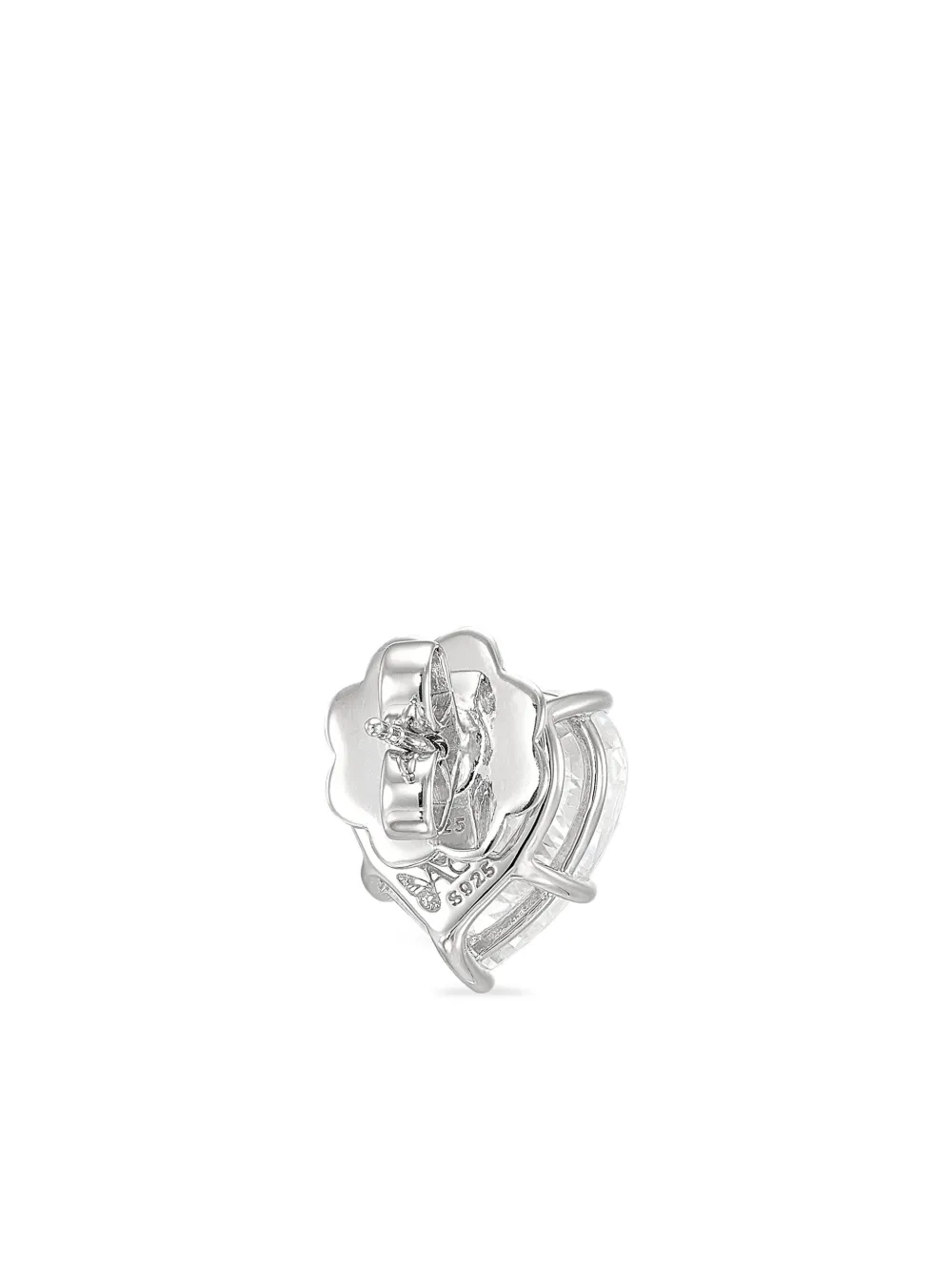 Anabela Chan 18k White Gold Heart Diamond Earrings In Metallic