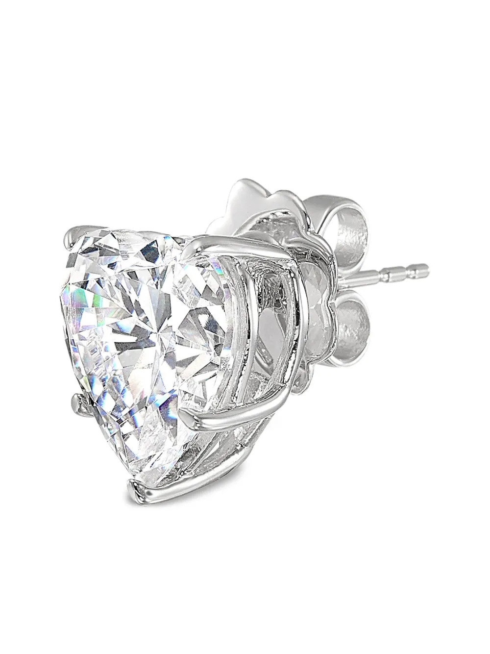 Anabela Chan 18k White Gold Heart Diamond Earrings In Metallic