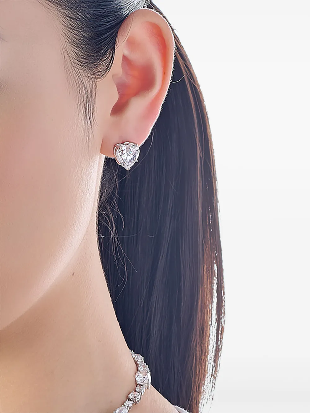 Anabela Chan 18k White Gold Heart Diamond Earrings In Metallic