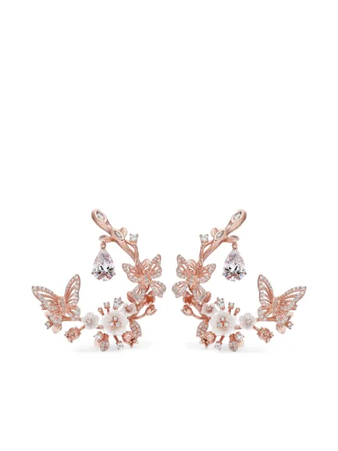 Anabela Chan 18K rose gold Butterfly Garland earrings