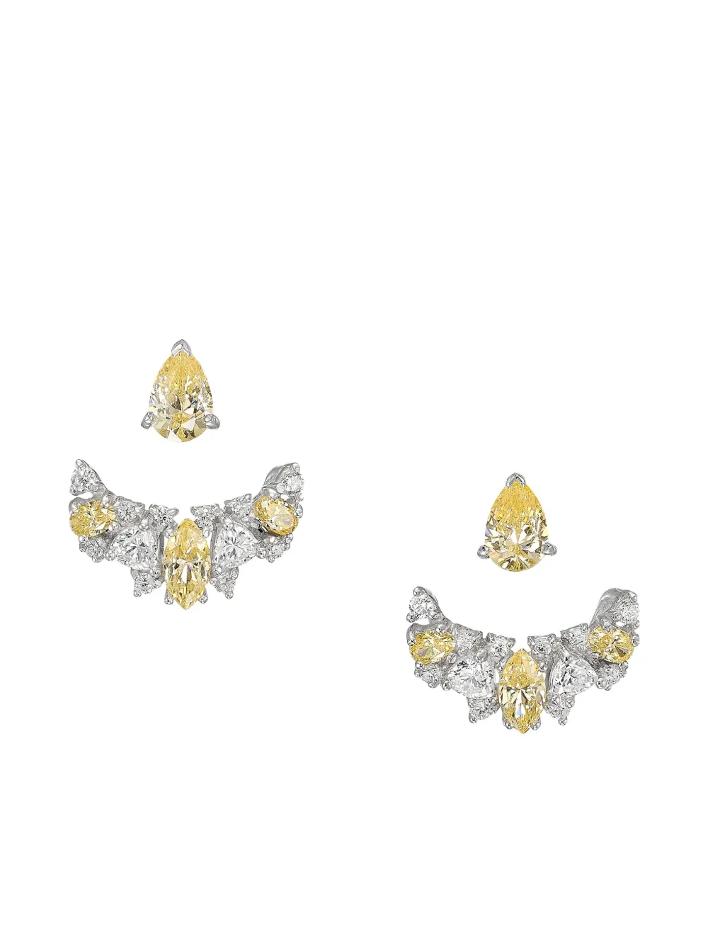 Anabela Chan Orecchini Twinkle in oro bianco 18 carati con diamanti - Giallo