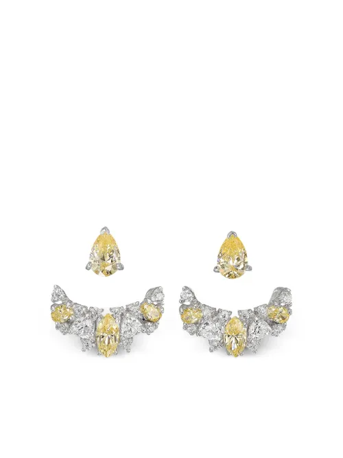 Boucles d’oreilles en or blanc 18ct pavées de diamants Twinkle - Anabela Chan - Modalova