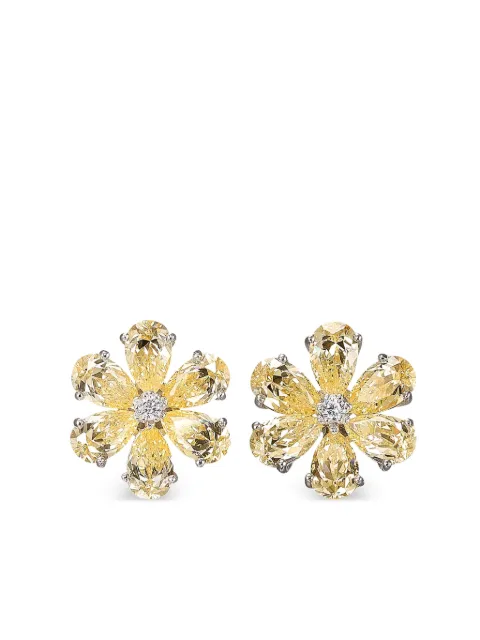 Anabela Chan 18kt white gold Marguerite Daisy diamond clip-on earrings
