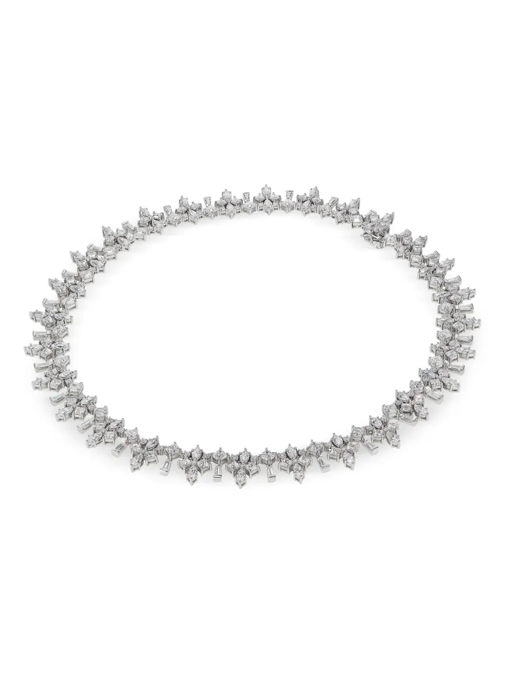 Anabela Chan 18kt White Gold Diamond Fleur-de-lys Diamond Necklace In White