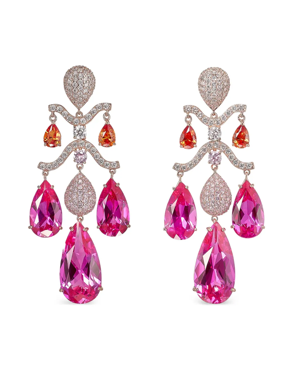 14K gold Chandelier diamond earrings
