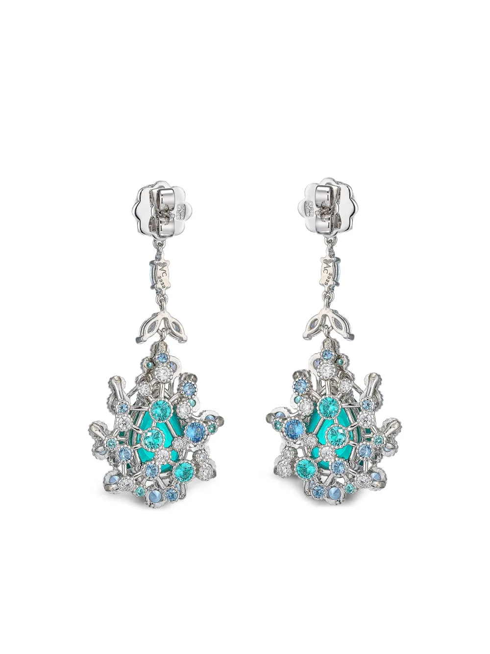 Anabela Chan 14k White Gold And Rhodium Vermeil Spectra Multi-stone Earrings In Metallic