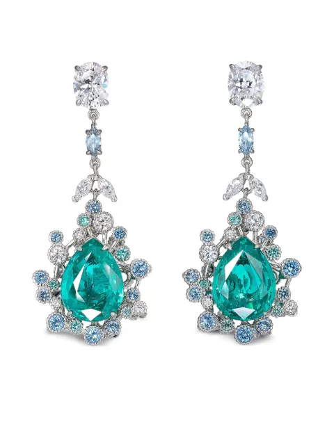 Anabela Chan Pixelise Ohrringe aus 14kt Weißgold und Rhodium-Vermeil mit Schmucksteinen