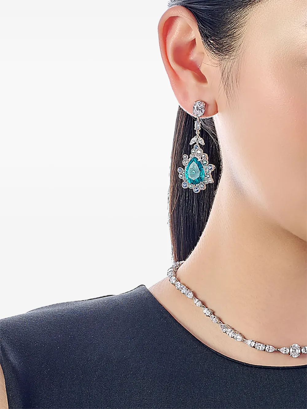 Anabela Chan 14k White Gold And Rhodium Vermeil Spectra Multi-stone Earrings In Metallic