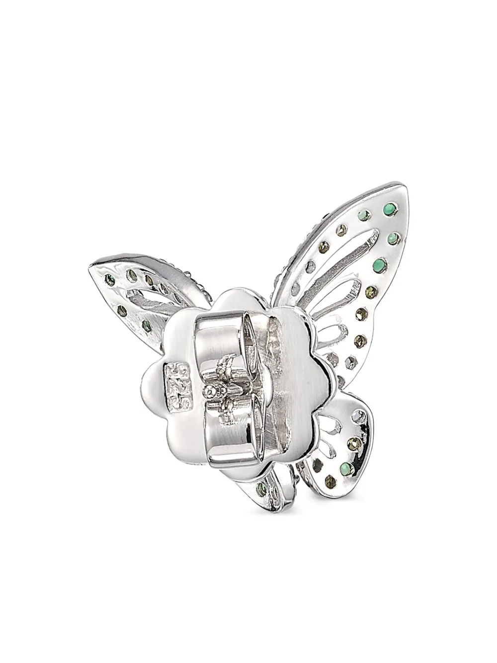 Anabela Chan 14k White Gold And Rhodium Vermeil Butterfly Bouquet Multi-stone Earrings In Silver