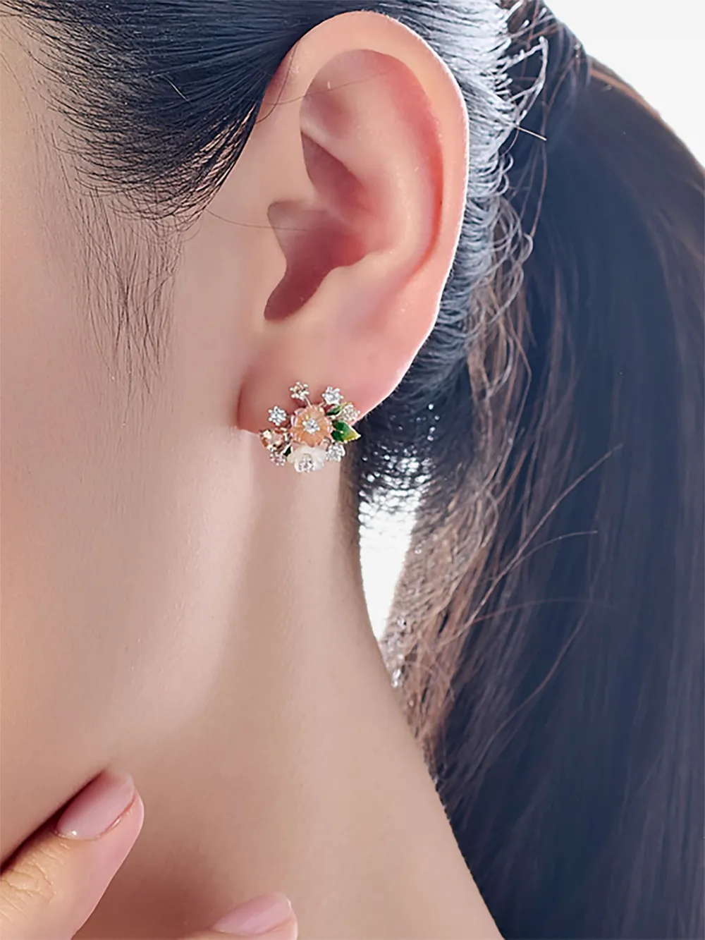 Anabela Chan 14k White Gold And Rhodium Vermeil Butterfly Bouquet Multi-stone Earrings In Silver