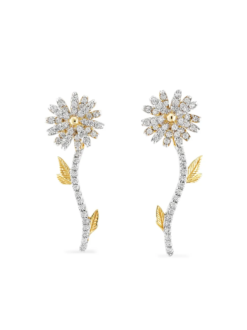 Anabela Chan 14K rose gold and 18K yellow gold vermeil Mini Daisy diamond earrings | Gold | Image 1