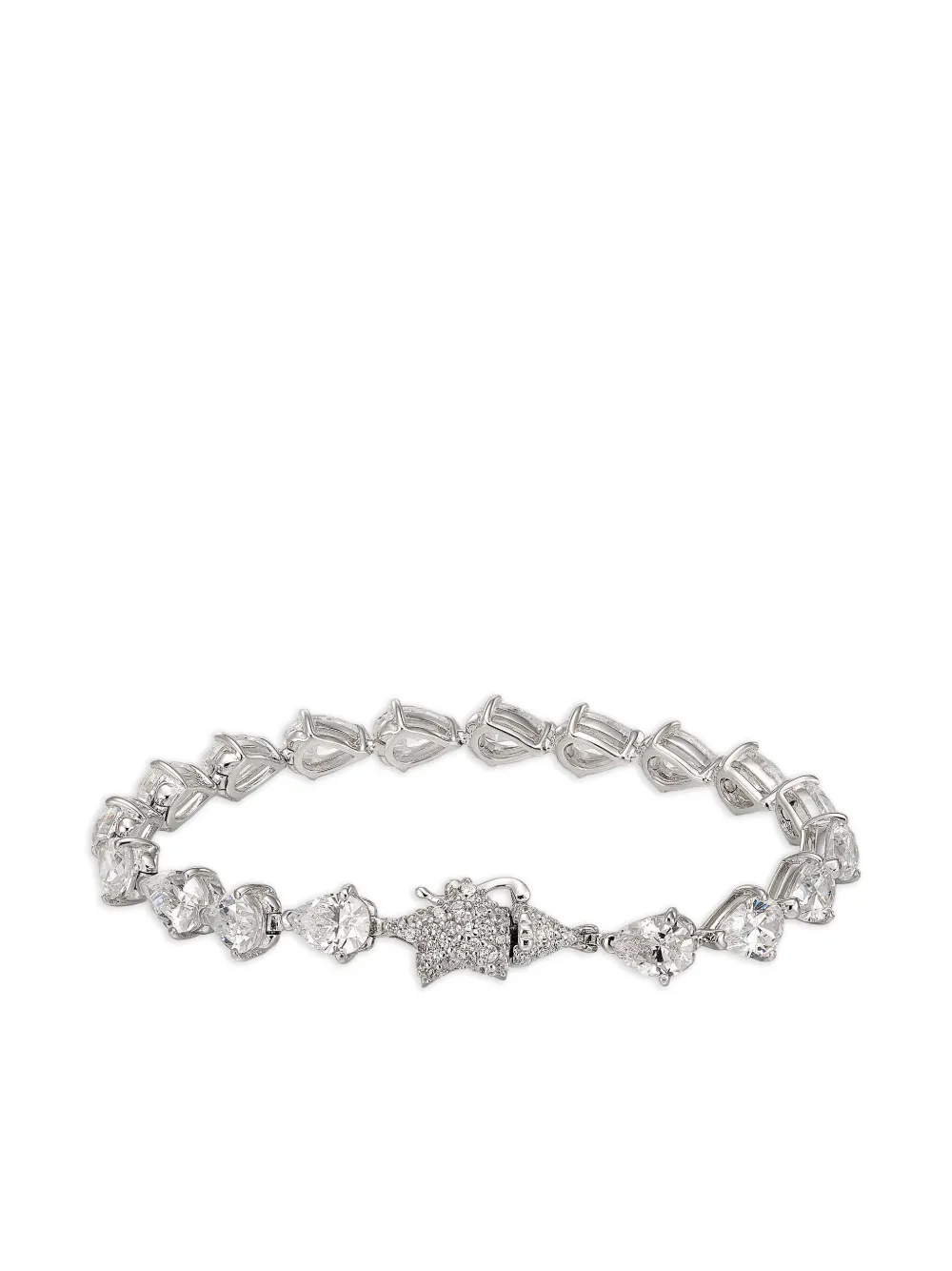 Anabela Chan Rhodium Vermeil Diamond Nova Eternity Bracelet In White