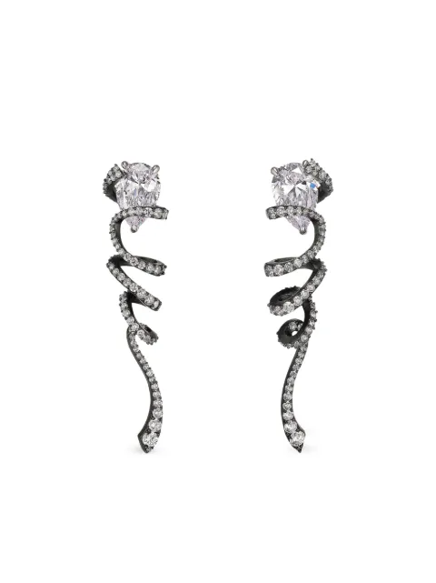 Anabela Chan 14K white gold Diamond Black Rhodium Twirl Earrings