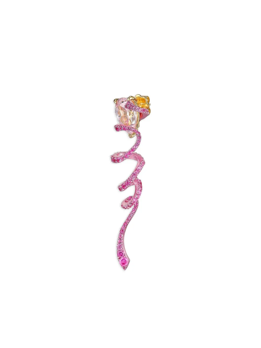 Anabela Chan 14k Rose Gold And 18k Gold Vermeil Ribbon Twirl Sapphire Earrings In Pink