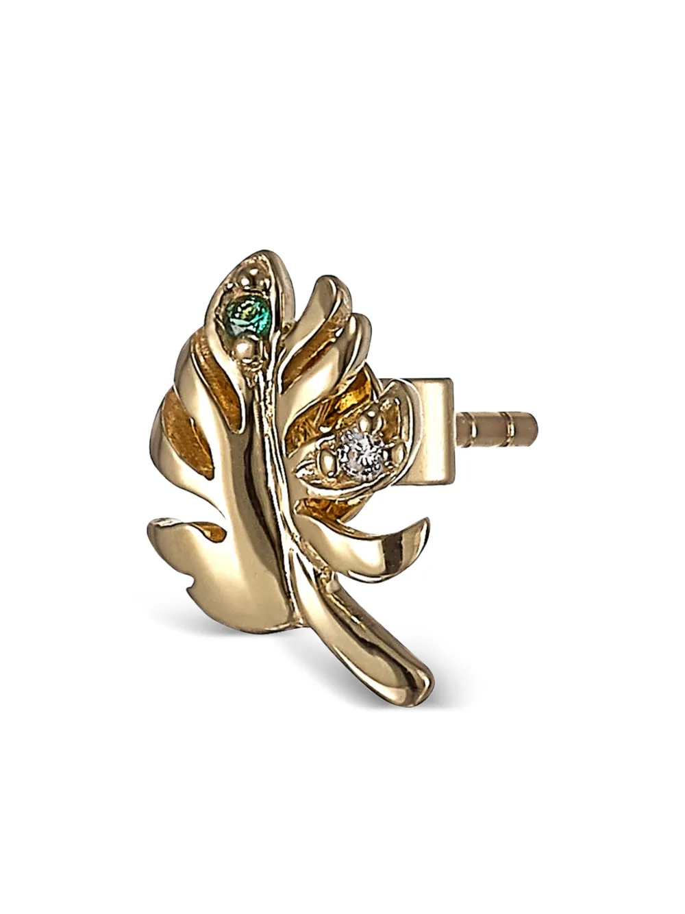 Anabela Chan 9k Yellow Gold Palm Emerald And Diamond Earrings In Gold