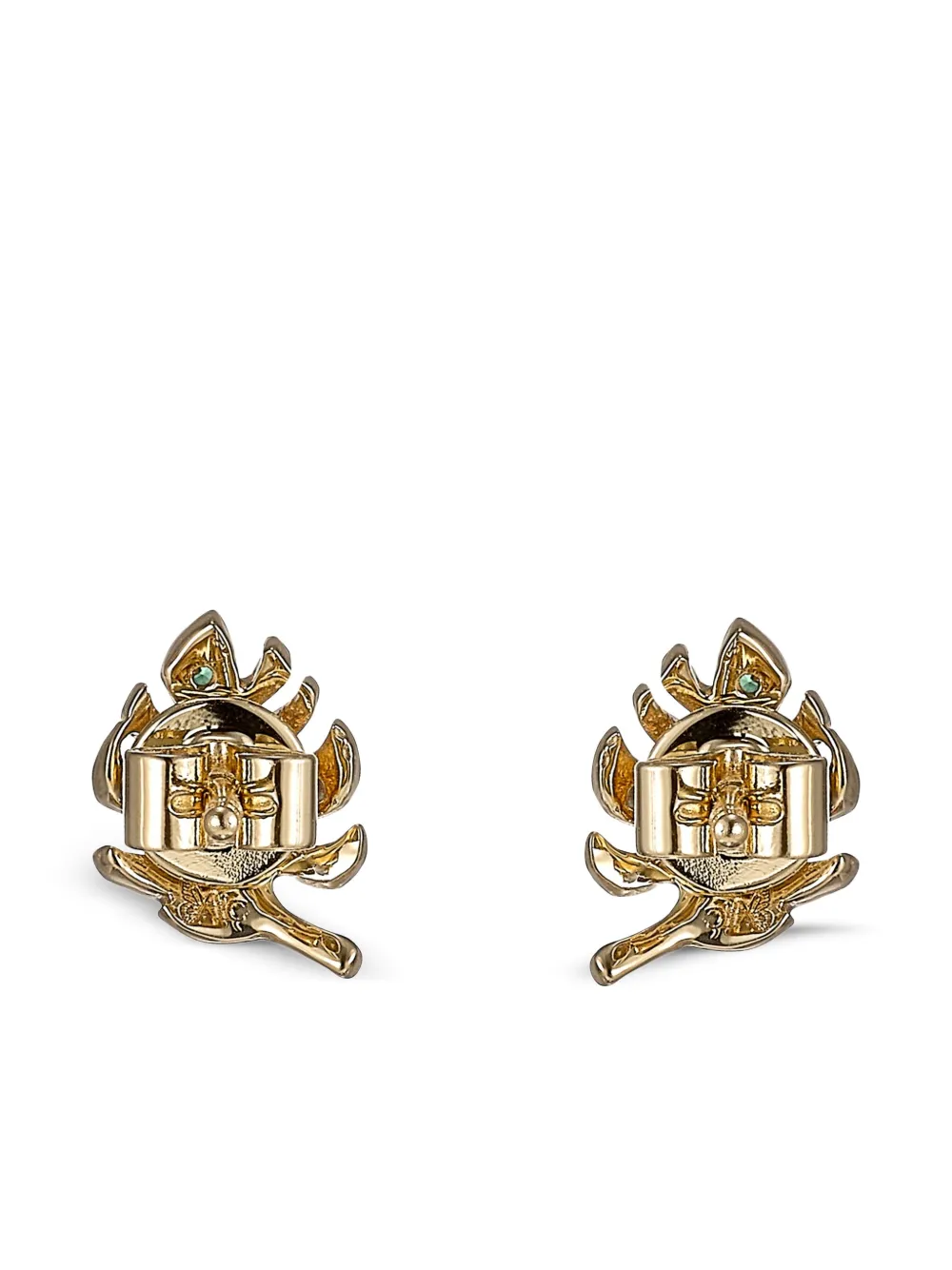 Anabela Chan 9k Yellow Gold Palm Emerald And Diamond Earrings In Gold