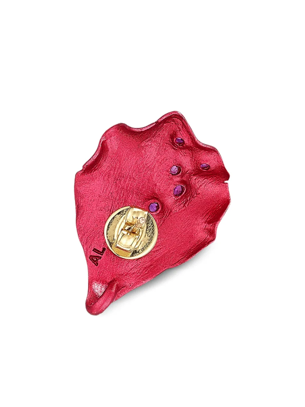  Anabela Chan 14k Yellow Gold Petal Ruby Earrings - Red 