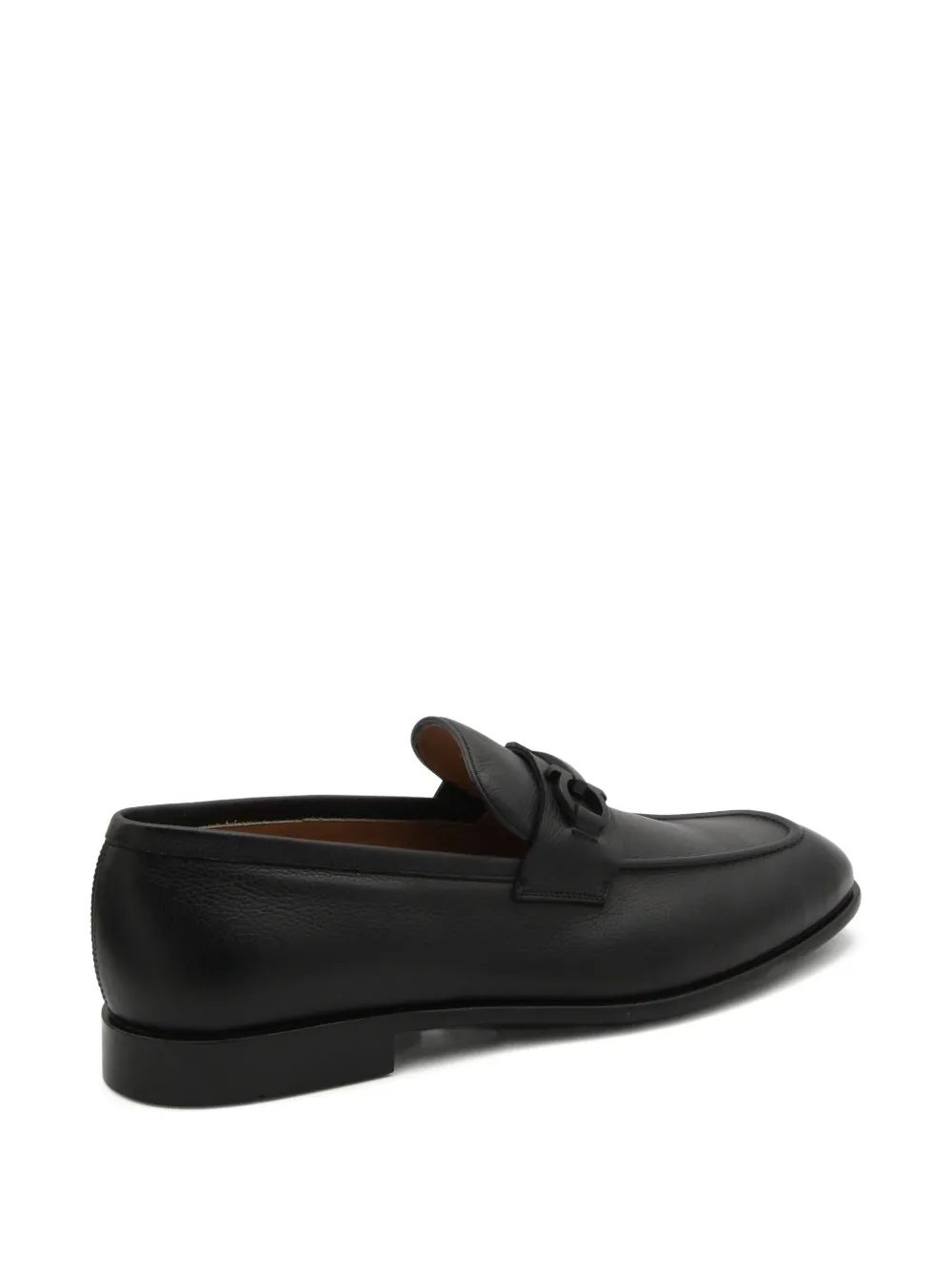 Ferragamo Leather Loafers In Black