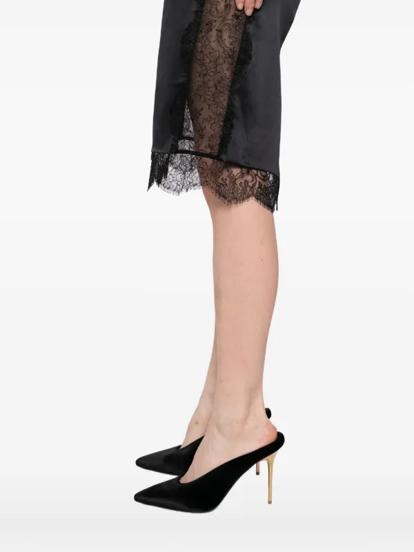 TOM FORD lace-trimmed Satin Skirt | Black | FARFETCH TOM FORD lace-trimmed Satin Skirt | Black | FARFETCH