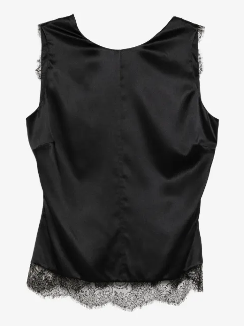 TOM FORD lace-trimmed satin top