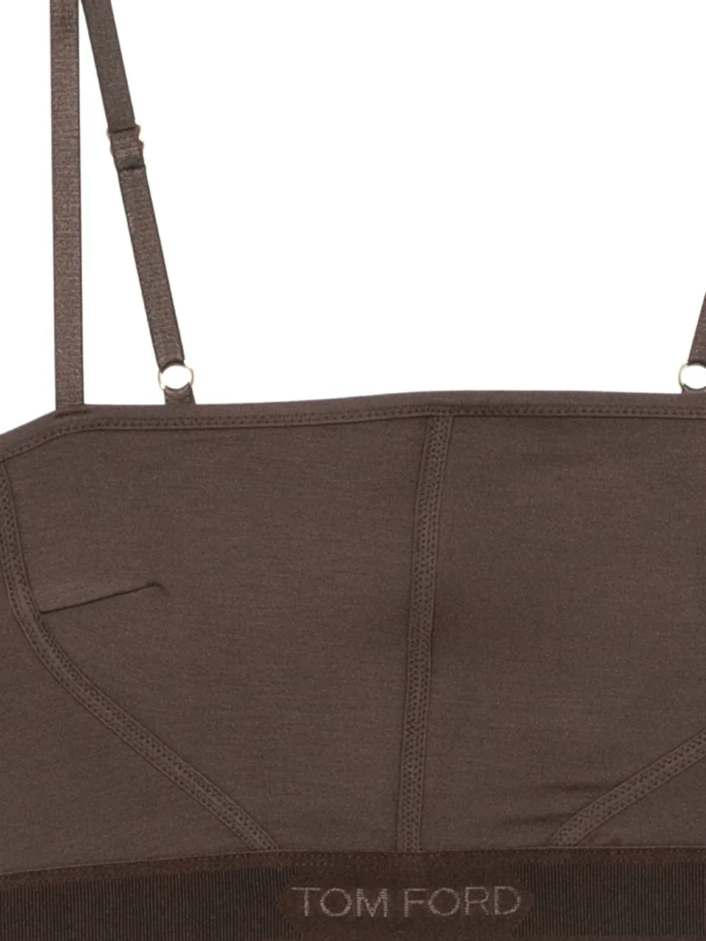 Tom Ford Logo-embroidered Tank Top In Brown