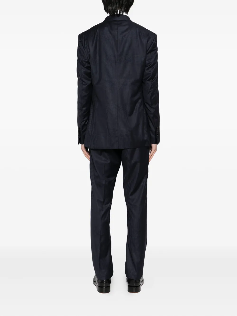 Tom Ford Checked Single-breasted Suit In Blue