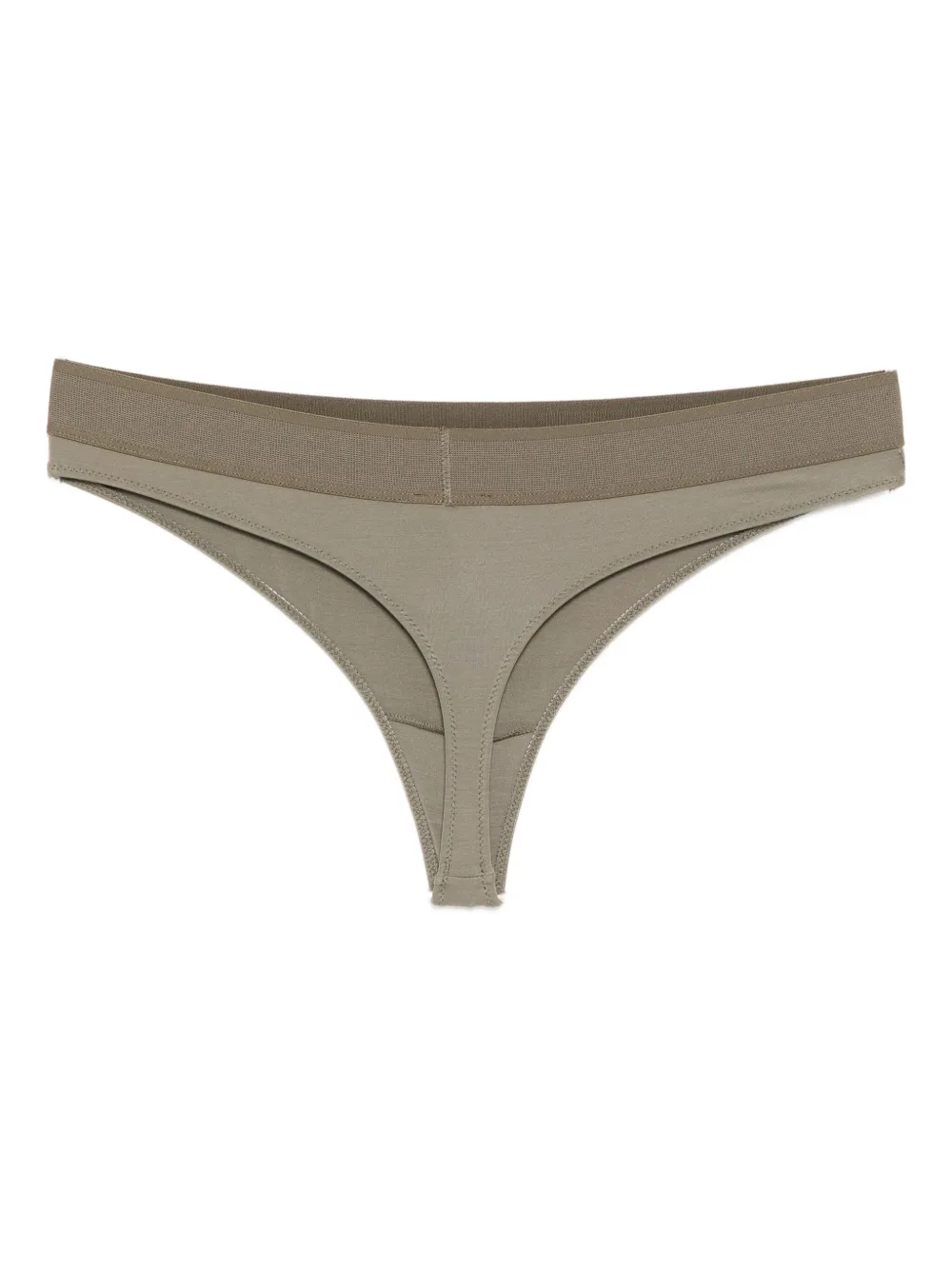 Tom Ford Logo-embroidered Thong In Brown