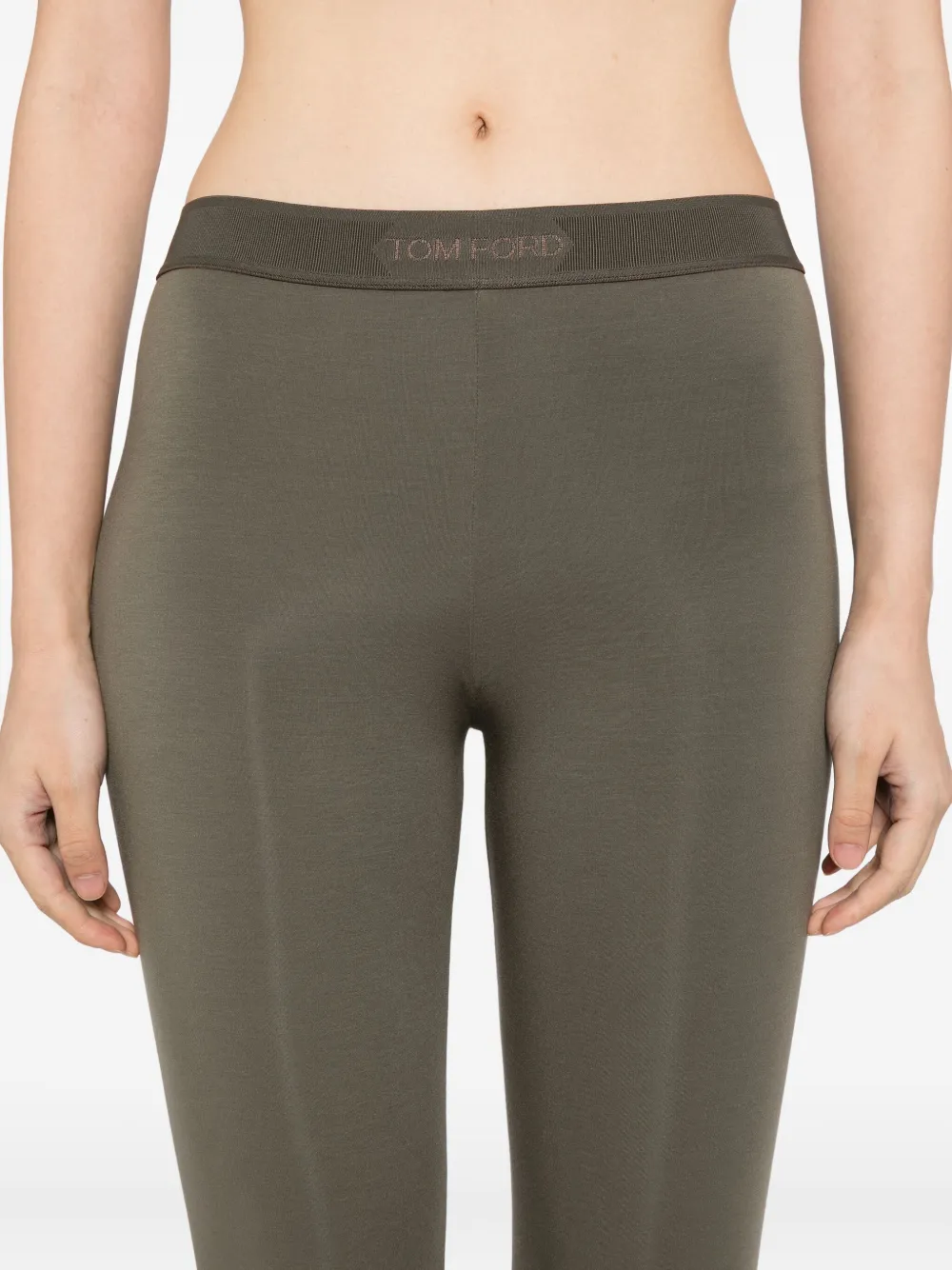 Tom Ford Logoed Yoga Pants In Green