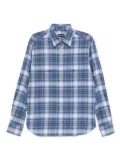 TOM FORD twill check shirt - Blue