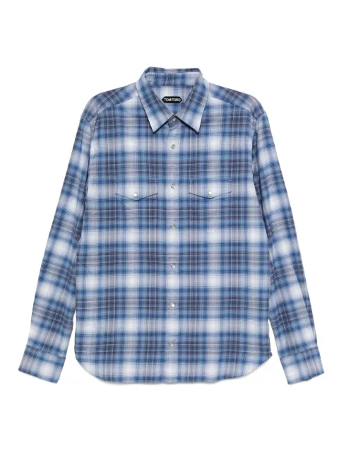 TOM FORD twill check shirt