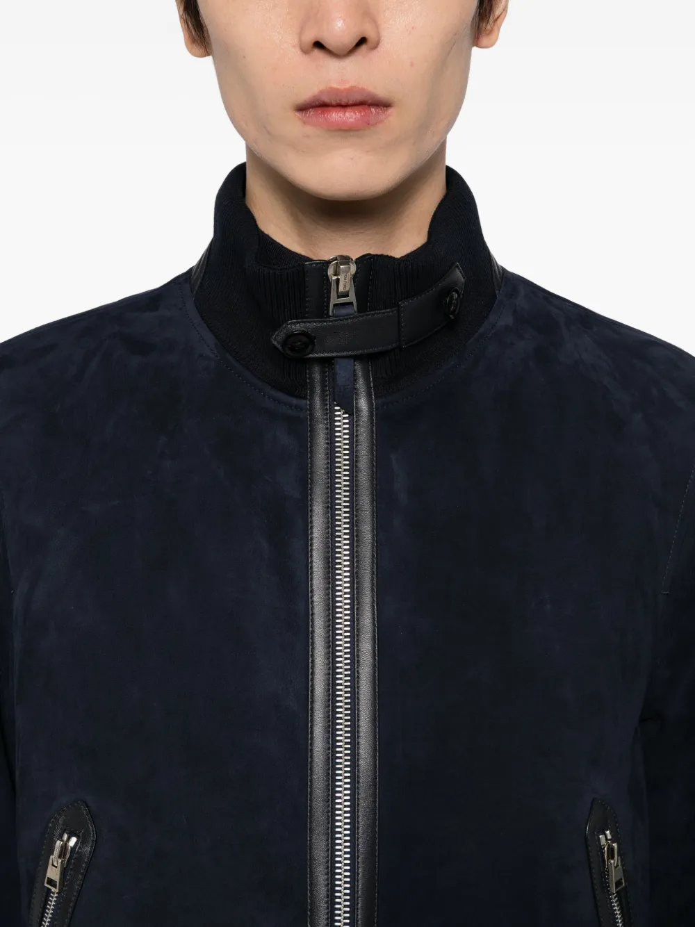TOM FORD Jack van lamsleer-suède Blauw