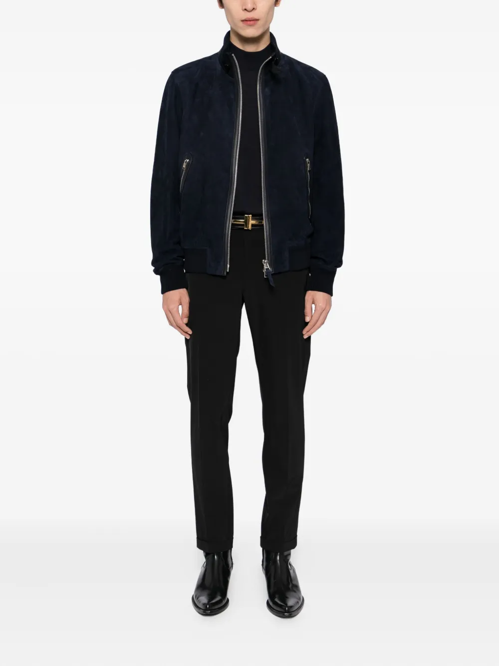 TOM FORD Jack van lamsleer-suède Blauw