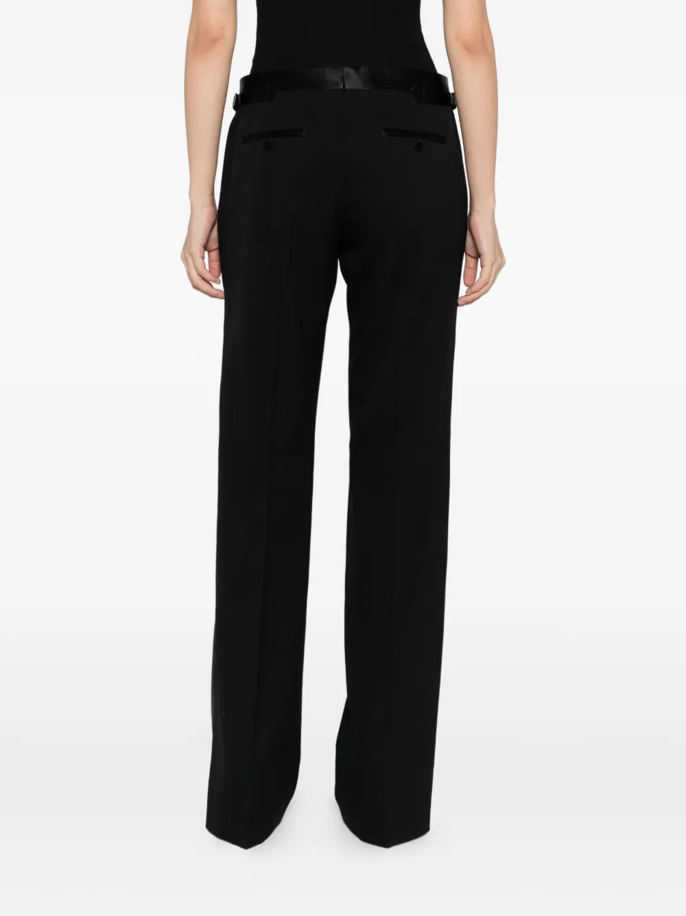 Tom Ford Striped Trousers In Black
