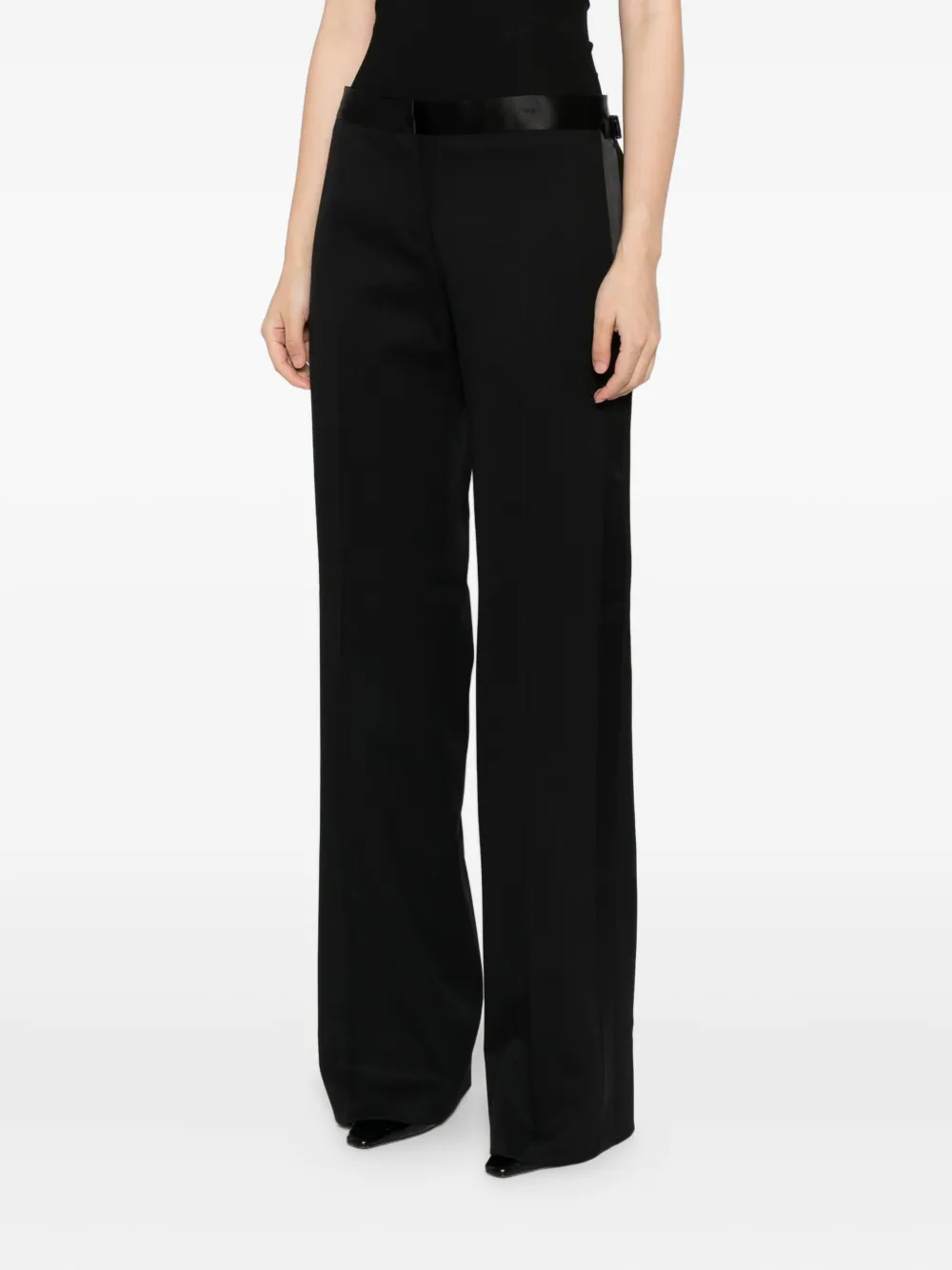 Tom Ford Striped Trousers In Black