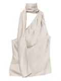 TOM FORD one-shoulder scarf-detail top - Silver