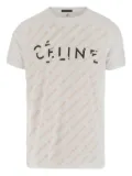 Black Score cotton T-shirt - White