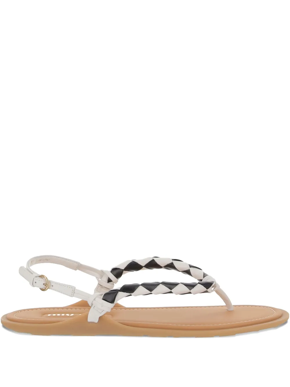 Miu Tweekleurige sandalen Wit