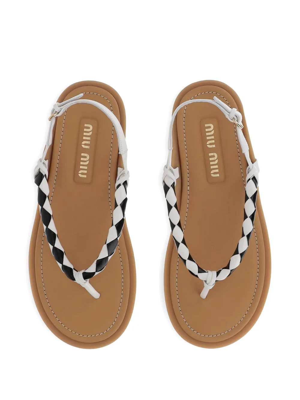 Miu Tweekleurige sandalen Wit