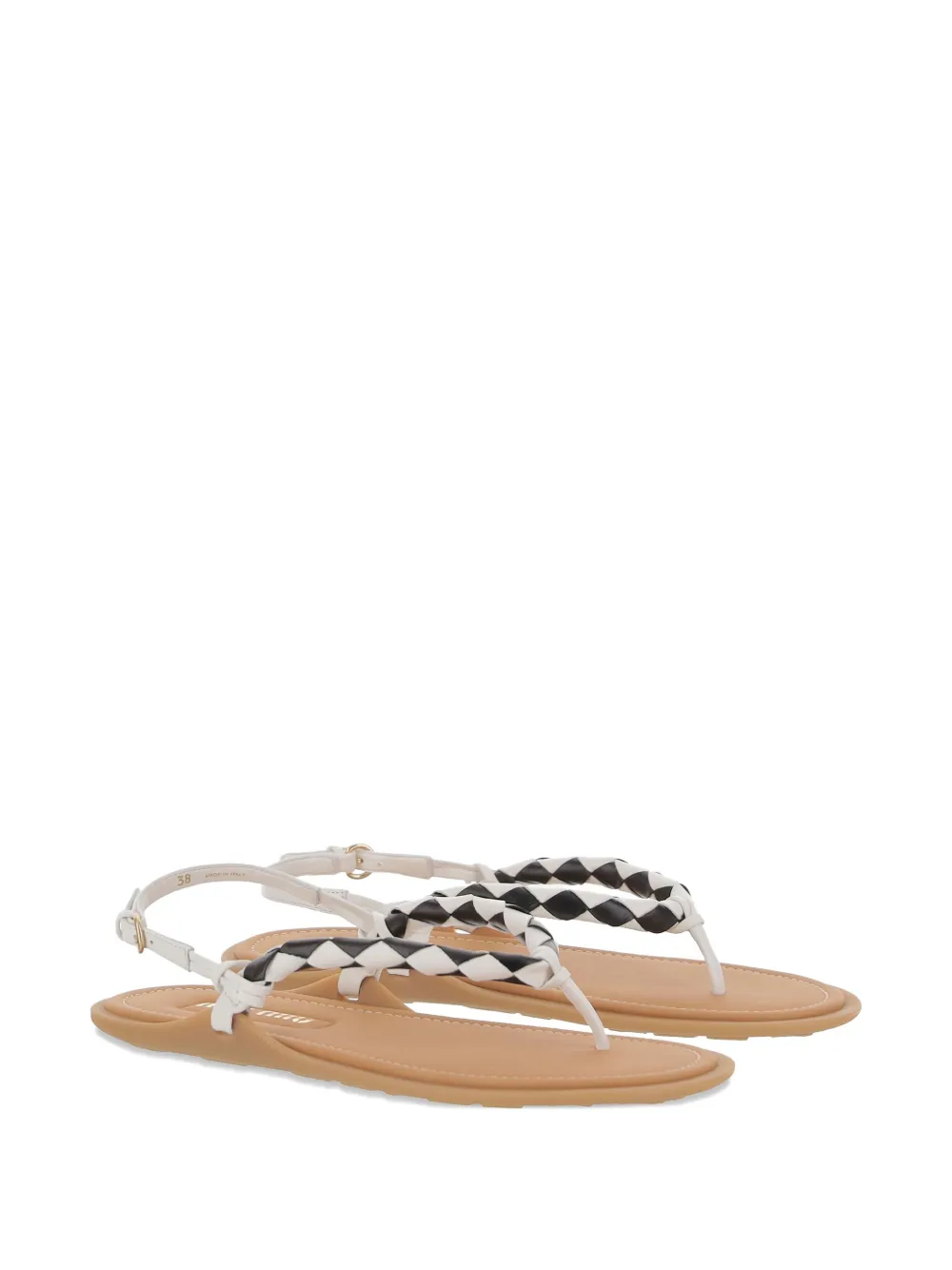 Miu Tweekleurige sandalen Wit