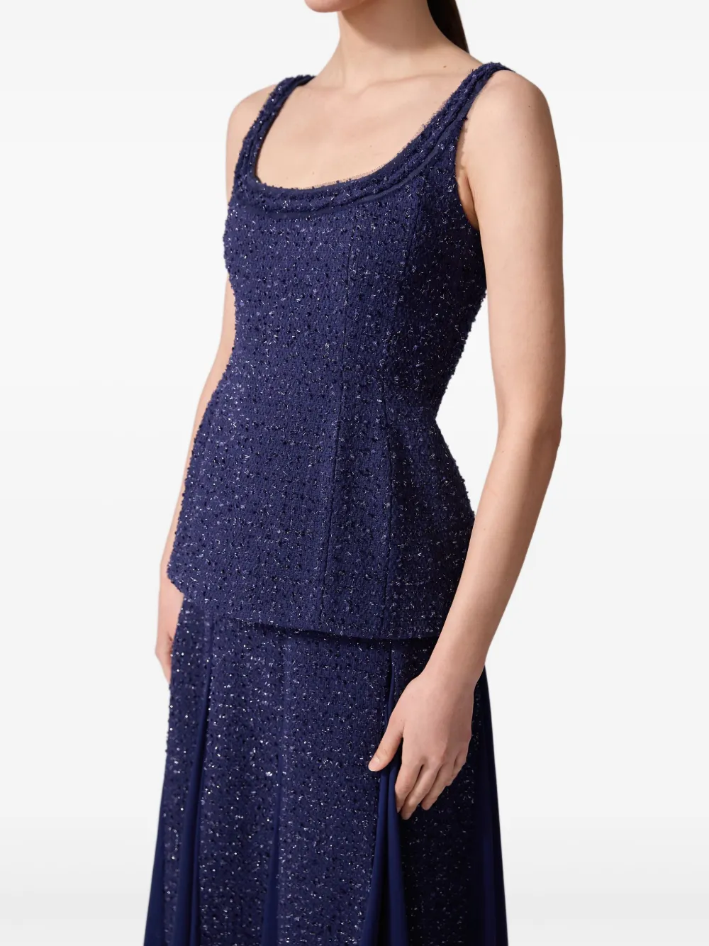 Carolina Herrera Tweed top Blauw