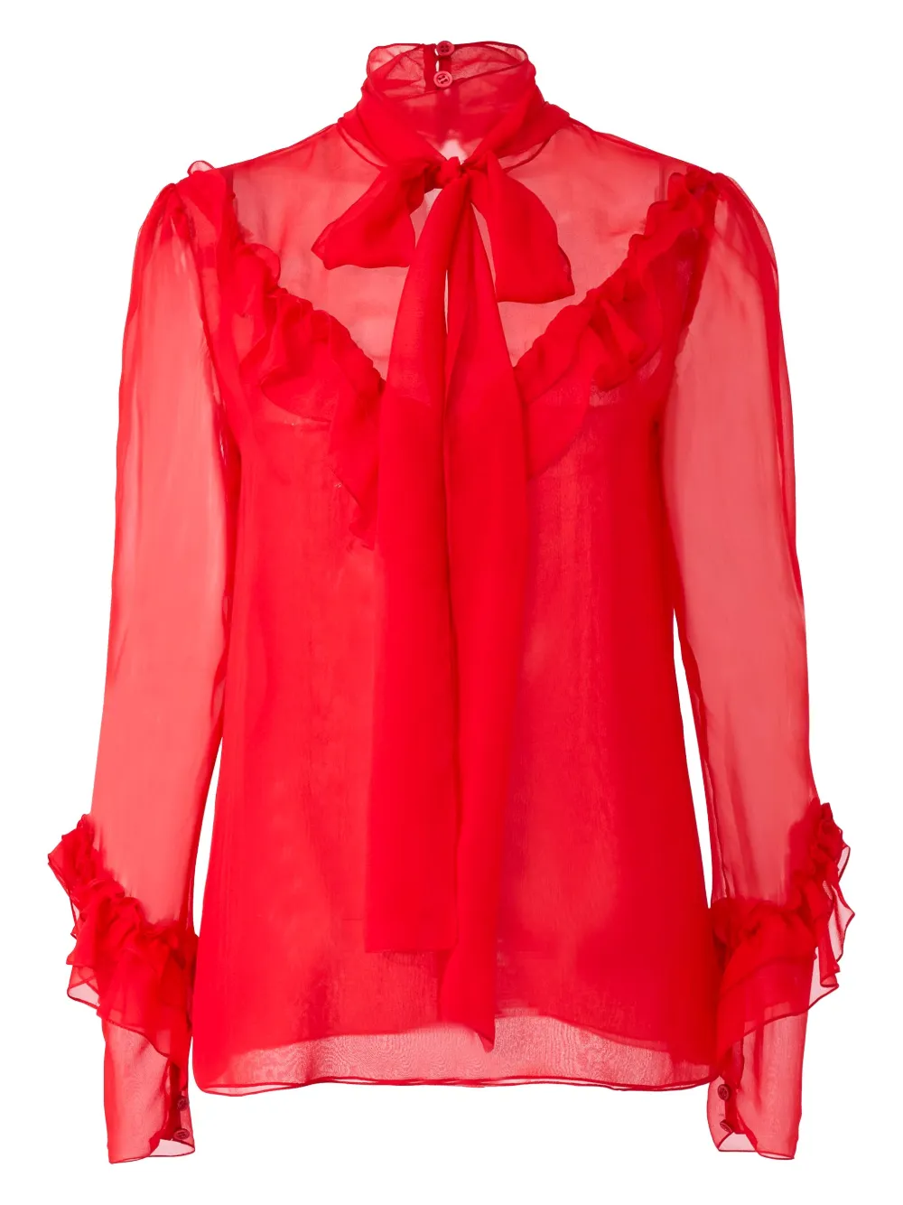 Carolina Herrera Chiffon shirt Rood