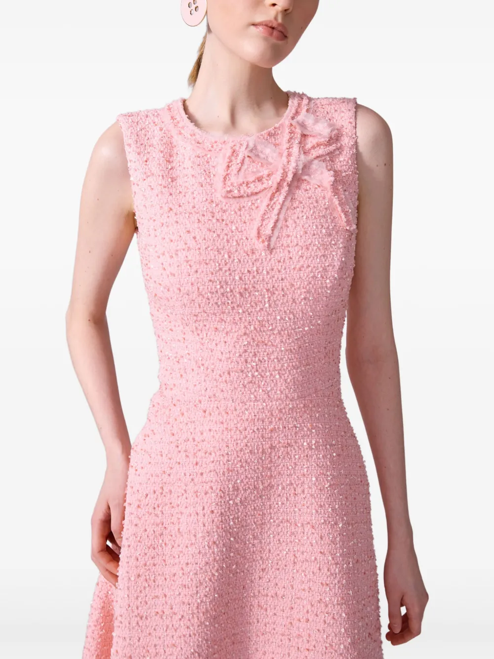 Carolina Herrera Tweed midi-jurk Roze