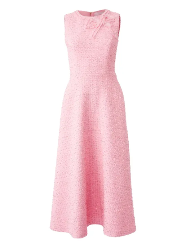 open lace back dress Delaney Pink Tweed Midi Dress M main image 1