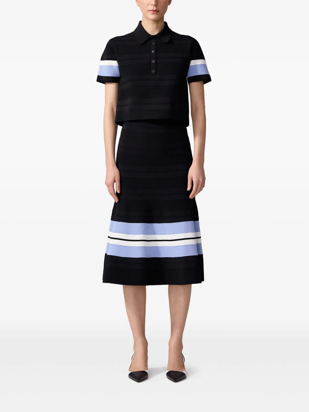 Carolina Herrera striped midi skirt Zwart